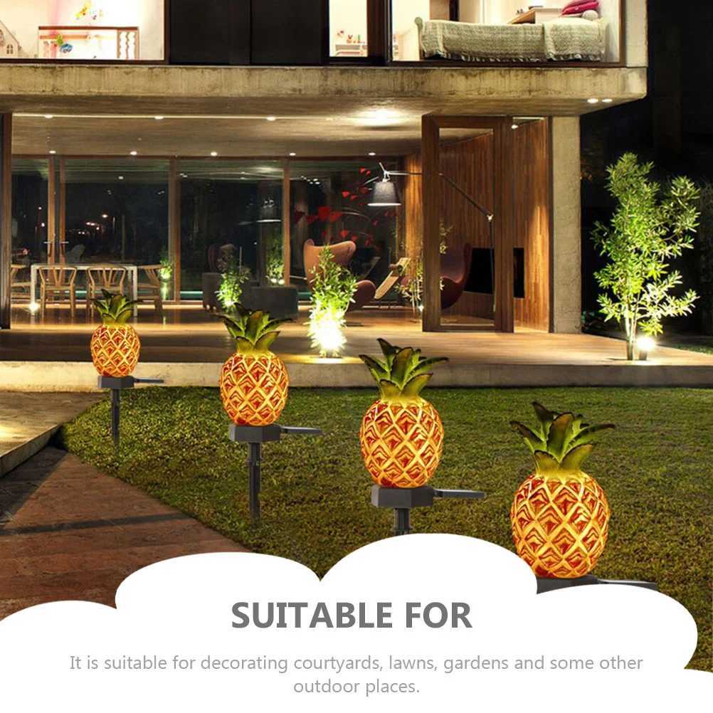 2 Pcs Solar Powered Cactus Pineapple Garden Stake Lights Outdoor Lighting Solar Outdoor Lamp Garden Stick Lamp Yard Decoration XJ250606