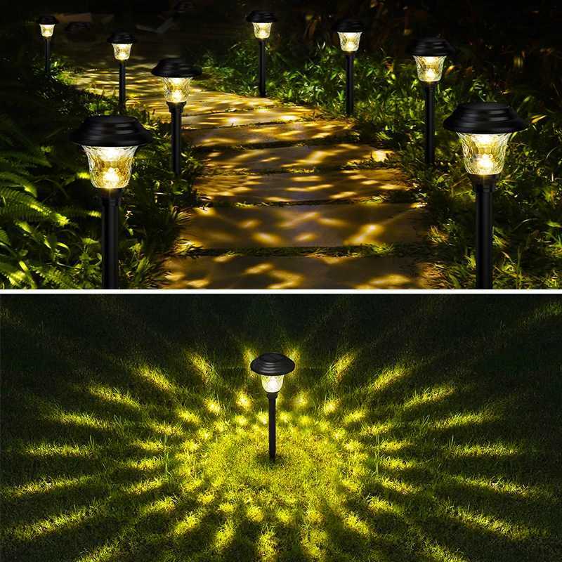 Solar Pathway Lights Outdoor Waterproof Garden Decor Lawn Lamp For Yard Walkway Patio Balcony XJ250606