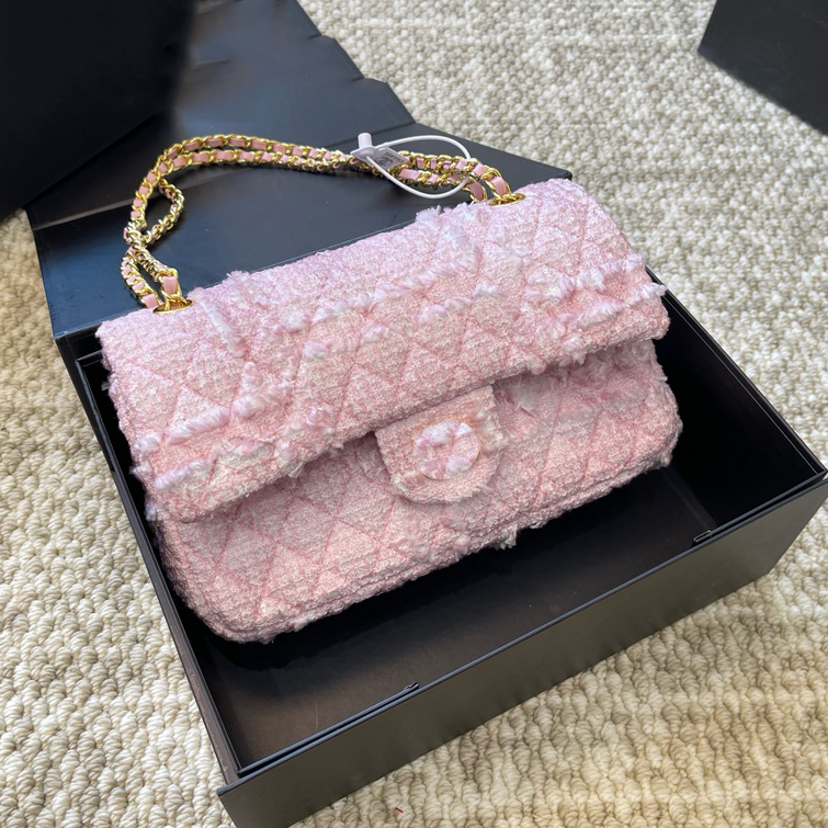 Women Woolen Bag Luxury Designer Crossbody Bags Shoulder Bag Classic CF Hardware Chain Bag Metal Buckle Handbag Backpack Makeup Bag Quilted Bag Clutch Bag Wallets