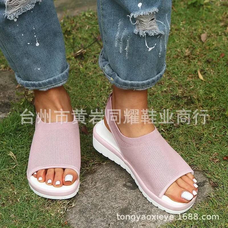 ddmyoutdoor Summer Sandals Sapato Feminin Comfy PU Shopping Flat Sole Sandal For Women Shoes Peep Toe Sandalias Mujer NEW Outdoor Outdoor Shoes