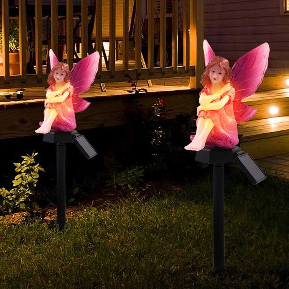 LED Solar Flower Fairy Light Outdoor Waterproof Hanging Light Lawn Stakes Lamps for Home Garden Courtyard Festival Decoration XJ250606
