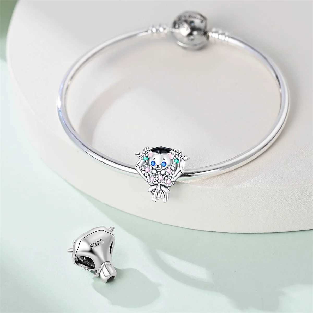 925 Sterling Silver Heart Shed Graduation Season Bachelor Hat Charm Suitable for DIY Bracelet Necklace Souvenir Gift XJ250607