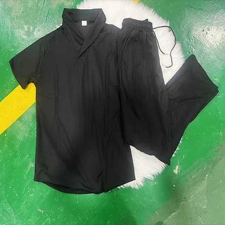 Mens Ultra-thin Two-piece Ice Silk Summer Set Two-piece Set Loose Fit Mid Sleeve T-shirt Sportswear Light Luxury Thin Quick W250609