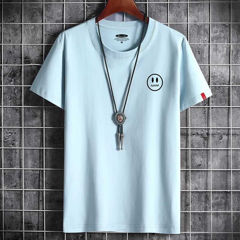 T-shirt for Men 2022 Fashion Summer Clothing Graphic Vintage T-shirt Harajuku Manga Anime O-Neck White Oversized Anime T Shirt W250607
