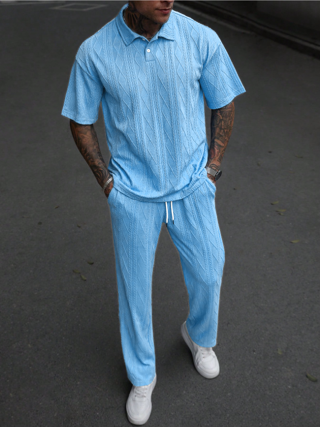 mens summer tracksuits set two-piece tracksuit sport fitness suit two piece outfits set solid t-shirt top slim pants tracksuit sportswear plus size