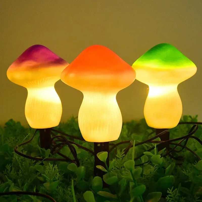 3PCS Solar Powered Mushroom Lights Outdoor Waterproof LED Garden Decor For Wedding Lawn Pathway Landscape Lighting Warm White XJ250606