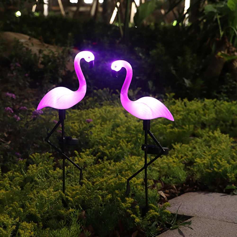 1pc / 2 pcs Flamingo Solar Lawn Lamp Solar Lights Garden Pink Flamingo Solar Yard Lights Solar Led Light for Yard Garden Decor XJ250606