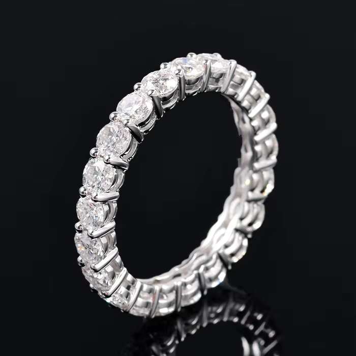 18K Gold Bubble Rings for Women Moissanite Solitaire Ring Matching Diamonds Band Engagement Wedding Ring New