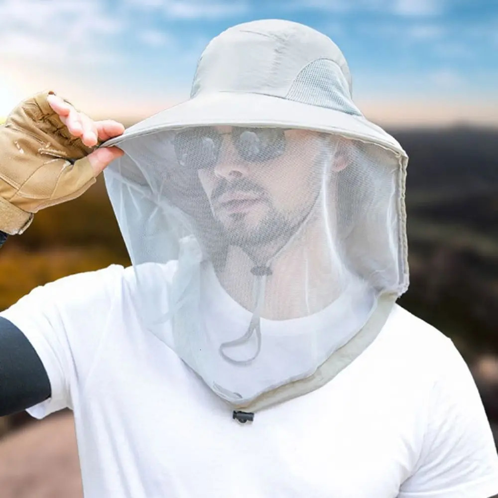 Fashion Unisex Foldable Mosquito Hat With Hidden Net Mesh Repellent Insect Bee Protection Casual Outdoor Sunscreen Fishing Cap 250605