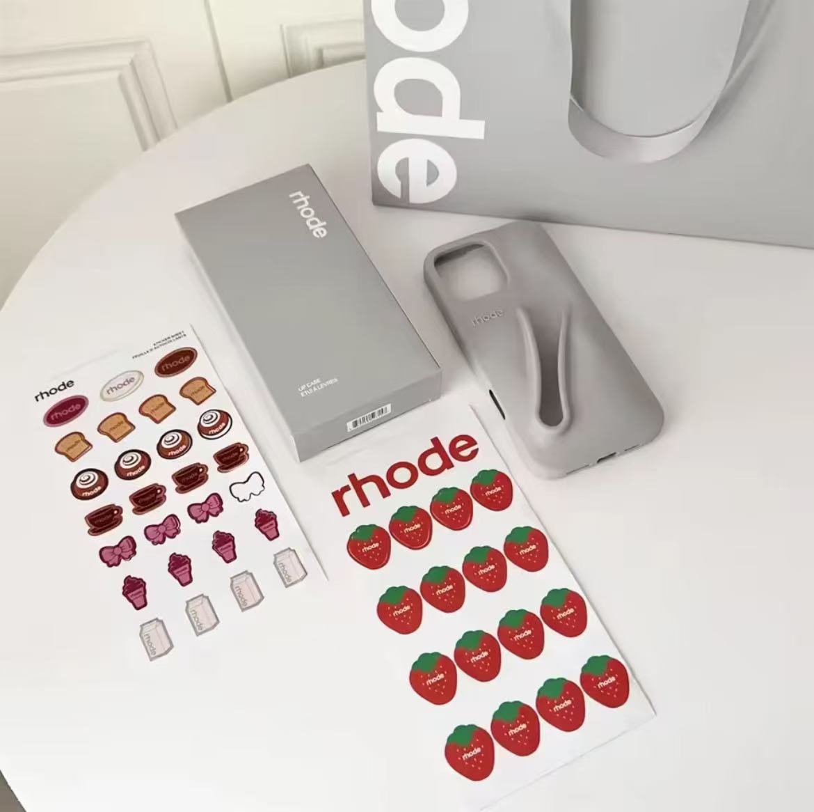 High Quality Rhode Lipstick Silicone Soft Case For IPhone 16 15 14 13 Pro Max Cover Original With Lipstick Set Shopping Gift Box