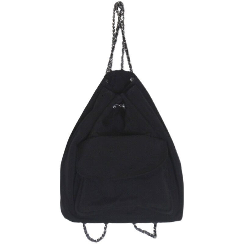 designer Bag 2025 New Korean Fashion Simple Drawstring Black Commuter Backpack for Female Students