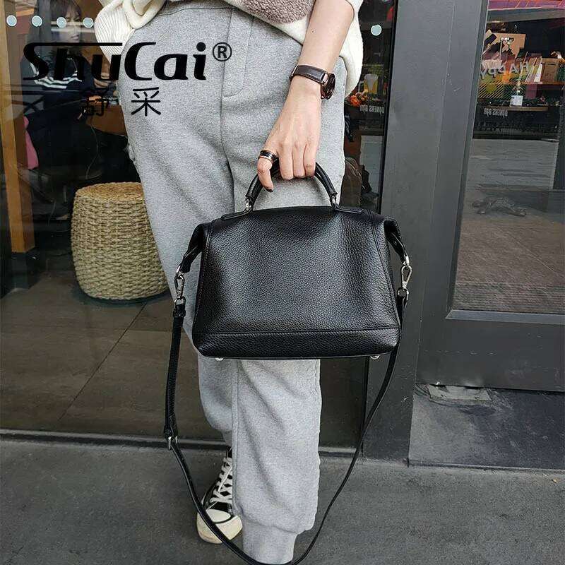 New Large-Capacity Soft First Layer Cowhide Handbag Shoulder Messenger Bag All-Match Casual Fashion Factory Direct Supply 250608