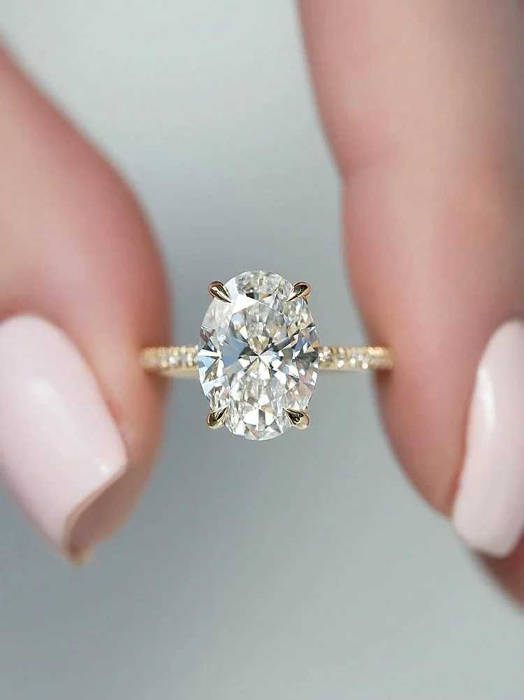 925 Sterling Silver Full Zirconia Gorgeous 1-5CT Oval Stone Ring For Women Engagement Wedding Luxury High Quality Fine Jewelry XJ250606