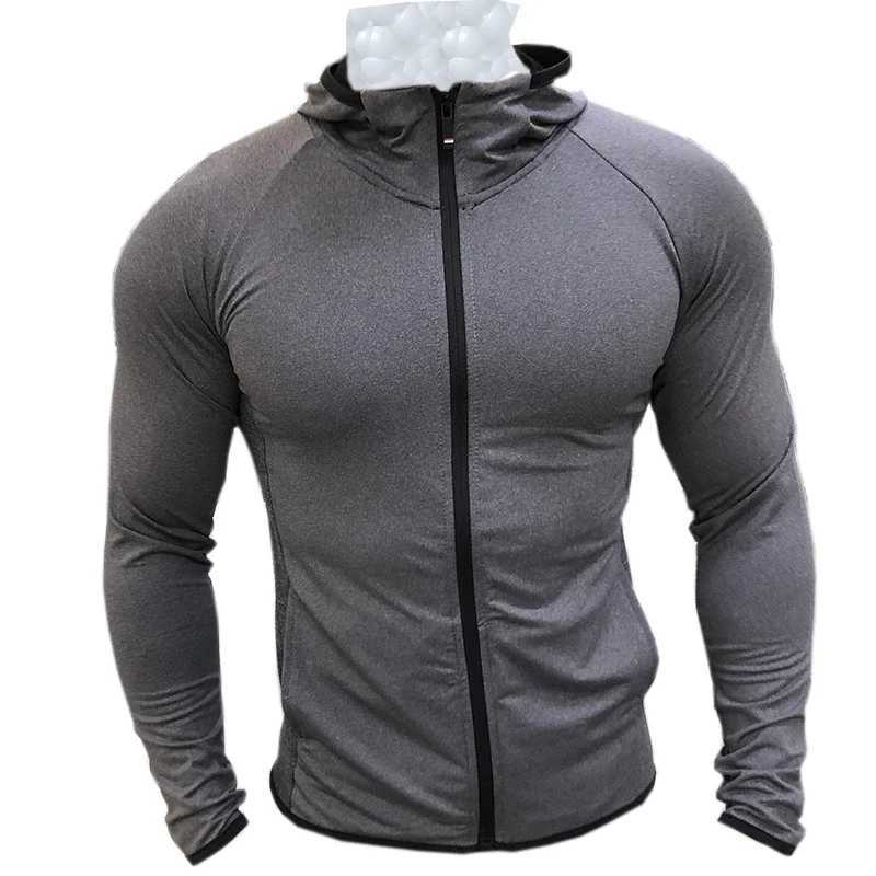 New Winter Autumn Hoodies Sport Shirt Men Hat Zipper Running Jackets Fitness Gym Sports Clothing Sport Top Mens Sportswear 2022 W250609