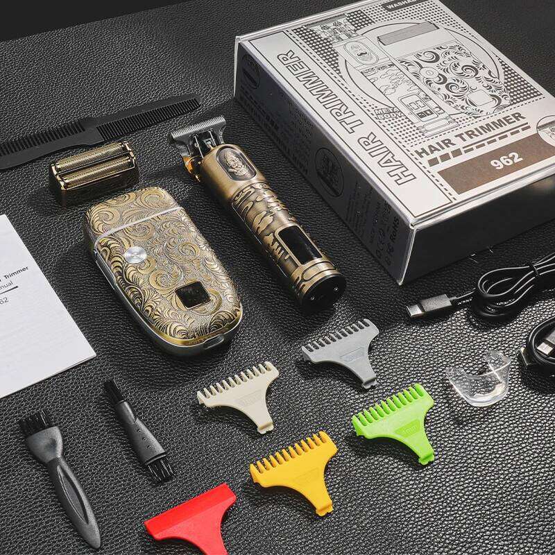 RESUXI 962 All Metal Trimmer + Electric Shaver Multi-Function Grooming Kit Men's Vintage Hair Clipper Oil Head Carving Suit