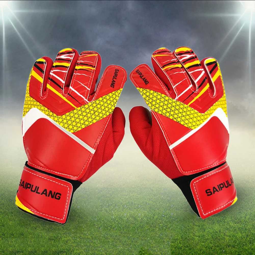 Children Goalkeeper Hand Protection Gloves Anti-Collision PU Football Training Gloves Antiskid Wear-resistant Sports Accessories XJ250606