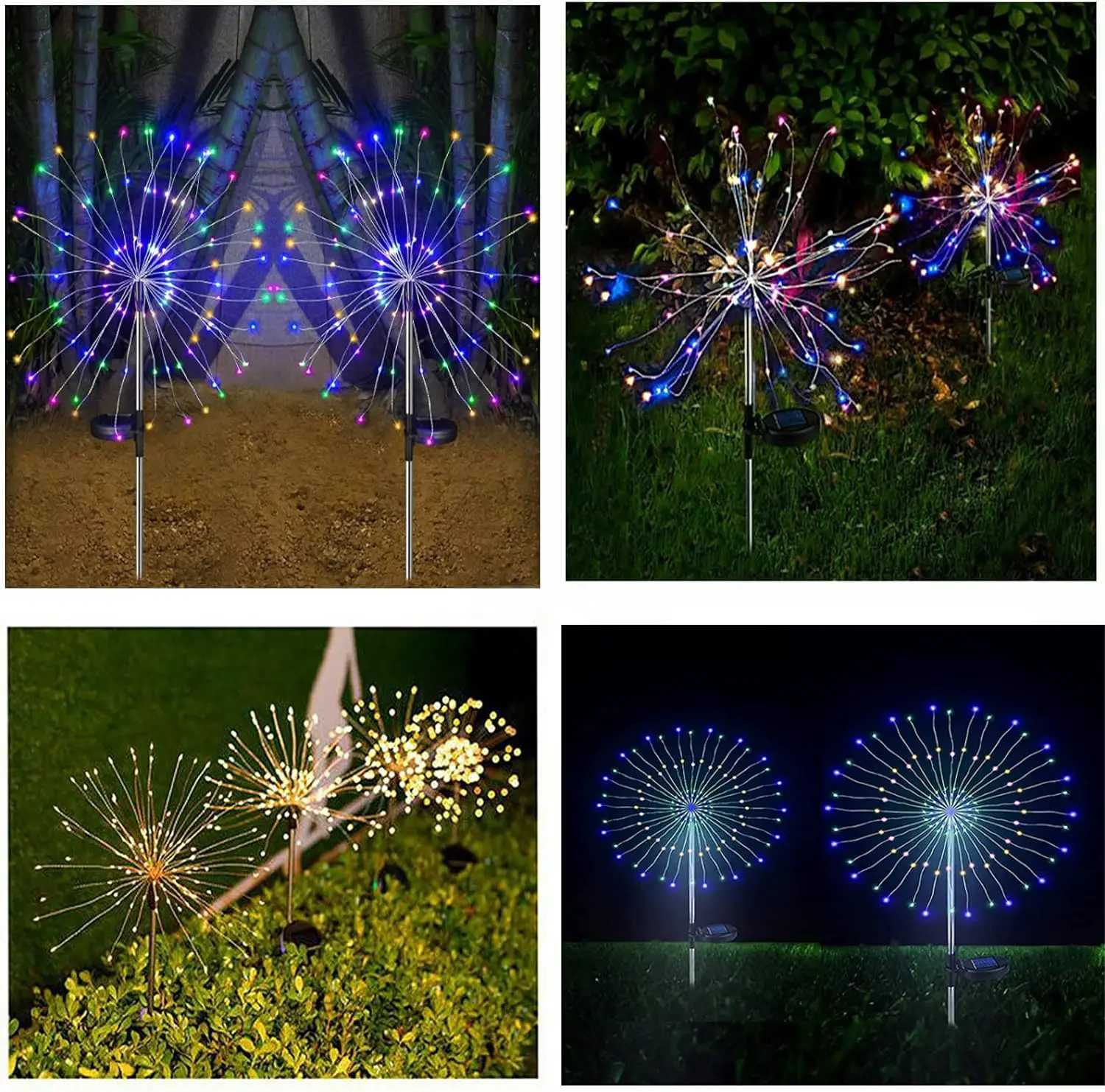 Solar Dandelion Fireworks Light Outdoor Waterproof Home Courtyard Garden Atmosphere Decoration Ground Insertion Lawn Light XJ250606