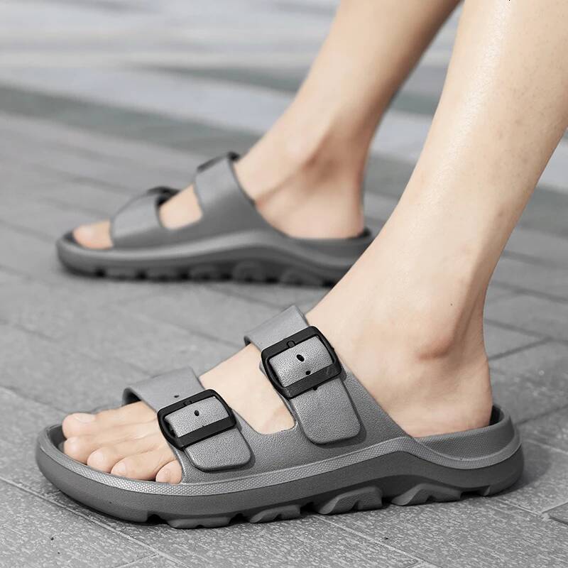 Ddmyoutdoor New Brand Summer Adjustable Soft Slides Men S Lightweight Flat EVA Slippers Anti Slip Sandals Big Size Designer Slipper Beach Shoes outdoo