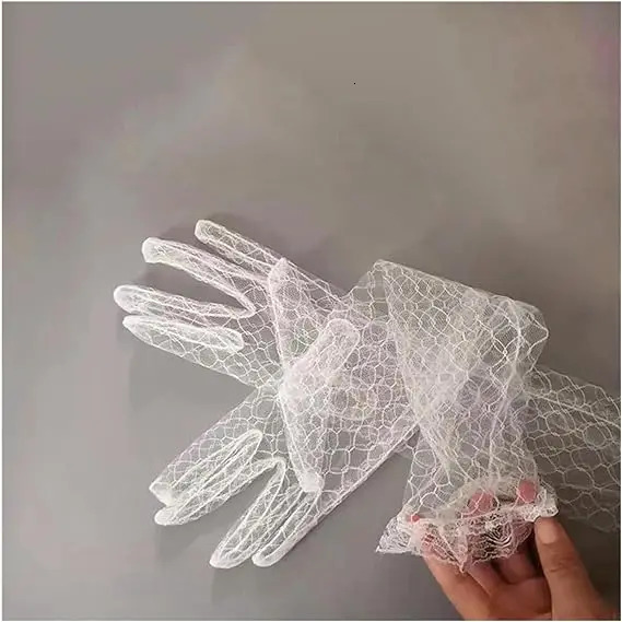 Bride Thin Lace Gloves Wedding Accessories Thin Gauze Long Gloves 250603
