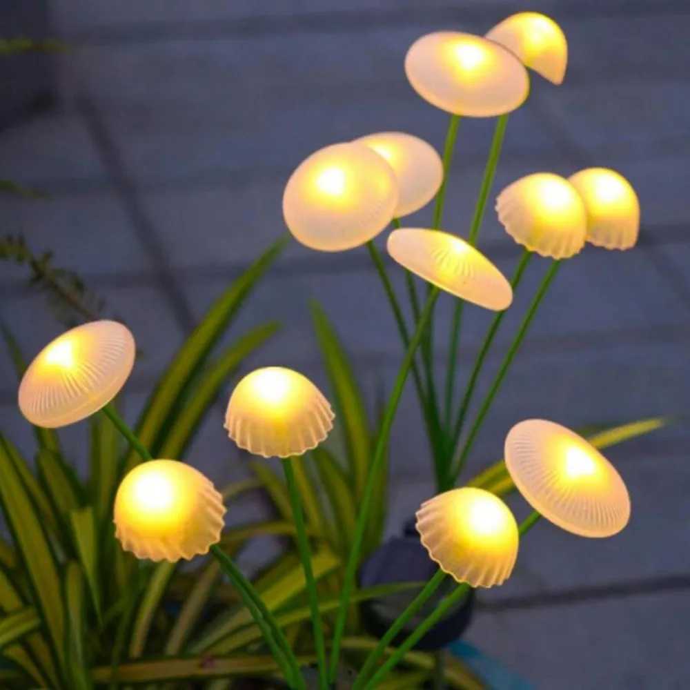 Solar Jellyfish Lamp Outdoor Waterproof Garden Landscape Atmosphere Lamp Home Garden Balcony Decorative Mushroom Lawn Lamp W250607