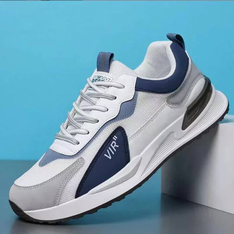 Ddmyoutdoor Shoes Mens Mesh Sneakers Pu Breathable Lace Up Running Shoe Casual Rubber Sole Anti Wear Zapatillas For Man Walking Outdoor Outdoor Shoes