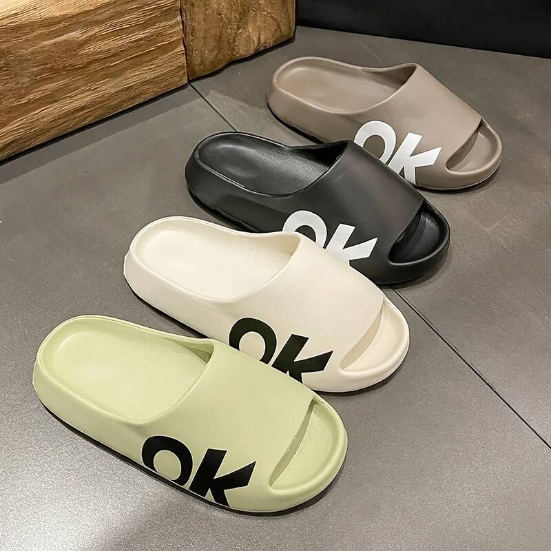 Ddmyoutdoor Fashion Men Women Summer Flat Lightweight EVA Comfort Fun OK Unisex Slipper Couples Shower Shoes Home Bathroom Slippers Beach outdoor shoe