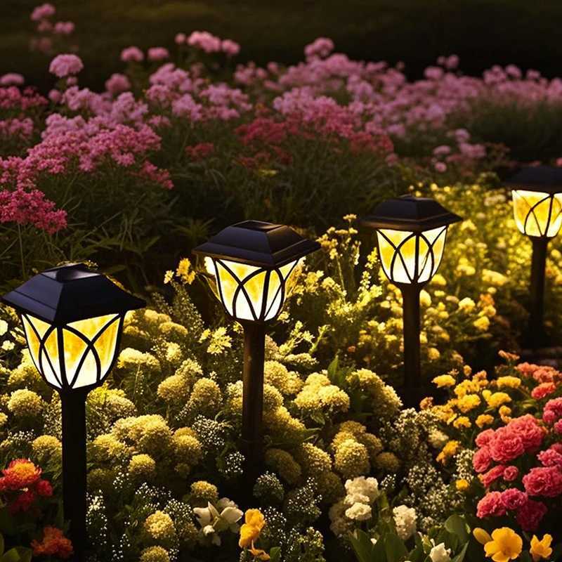 Outdoor LED Solar Pathway Lights Waterproof Garden Decor For Patio Walkway Yard Lawn Lamp XJ250606