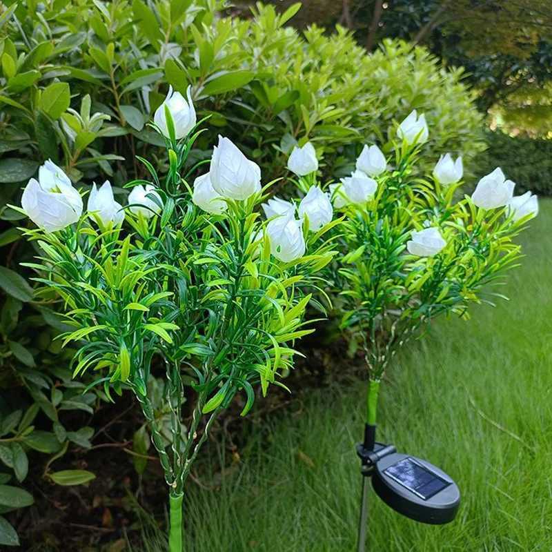 Gardenia Solar Simulation Flower Garden Light Outdoor IP65 Waterproof LED Decoration for Courtyard LawnXJ250606