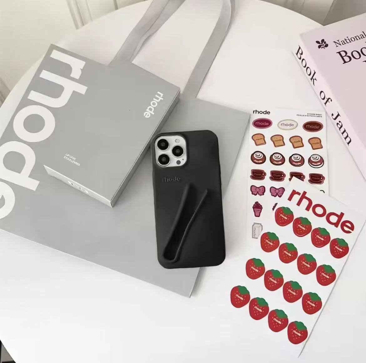 High Quality Rhode Lipstick Silicone Soft Case For IPhone 16 15 14 13 Pro Max Cover Original With Lipstick Set Shopping Gift Box