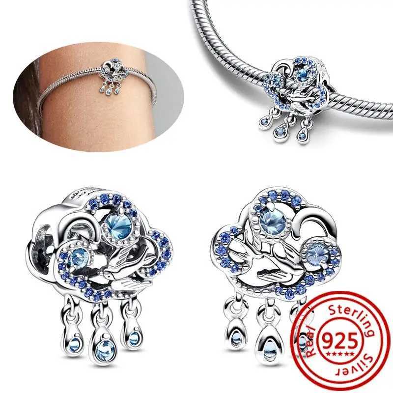 925 Sterling Silver Cartoon Bird Parrot Owl llow Feathers Cute Pendant DIY Beads Fit Original Pantaro Charms Bracelet Jewelry XJ250607