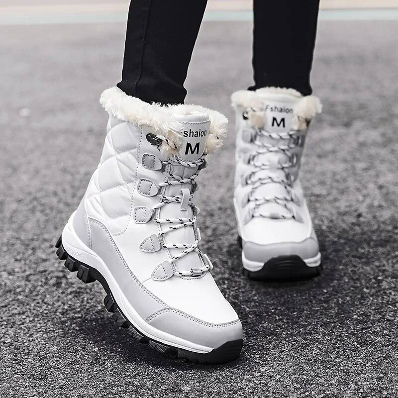 Ddmyoutdoor Winter Women High Quality Cotton Shoes With Thick Soles Anti Slip And Warm Snow Comfortable Plush Work Ankle Boots Outdoor Shoes