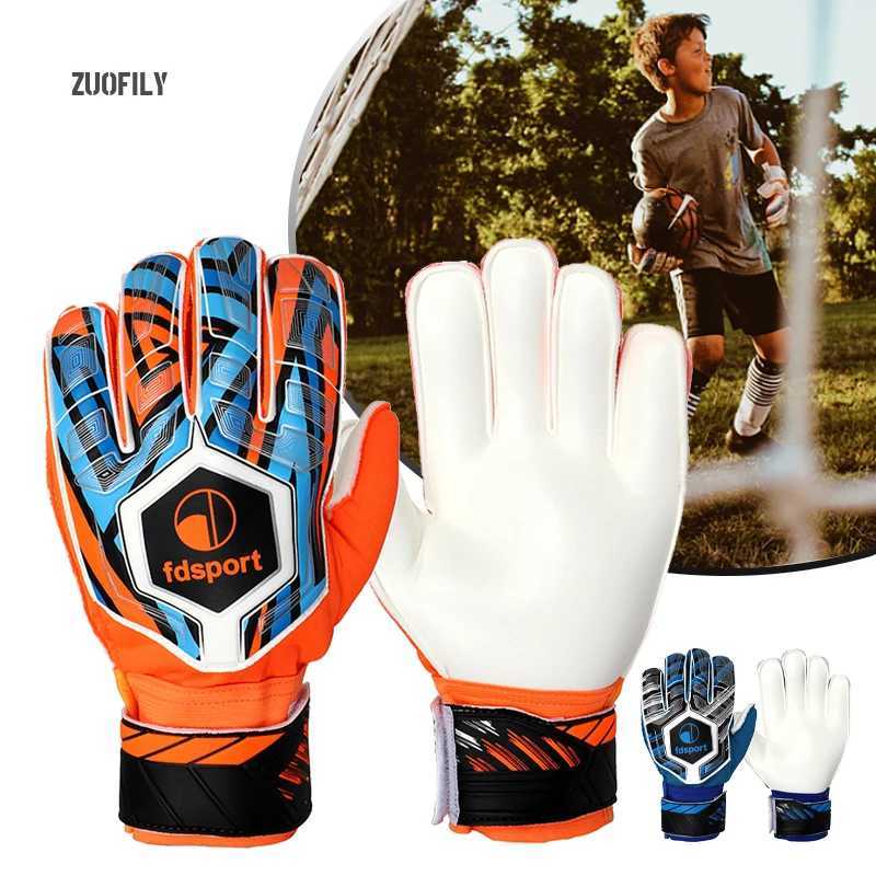 Childs Professional Goalkeeper Gloves Kids Football Latex Thickened Protection Goalkeeper Gloves Soccer Goalie Non-slip Gloves XJ250606