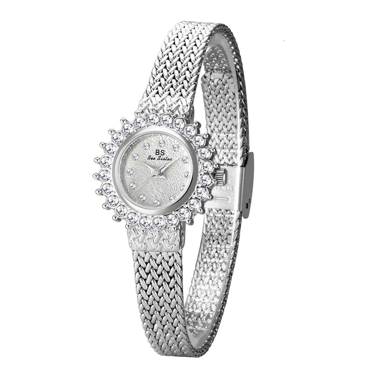 Vintage Golden Ladies Watch Alloy Wheat Strap Rhinestones Quartz Watches For Wrist Womens Watches Gifts 250606