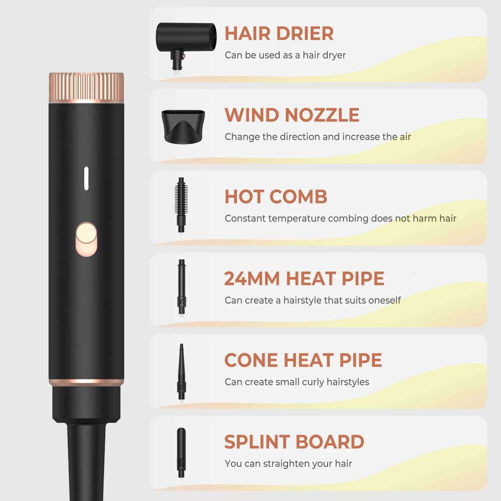 5 In 1 High-Speed Hot Air Styler - Professional Frizz-Free Blow Dryer Brush, Fast Drying, Curl, Volumize