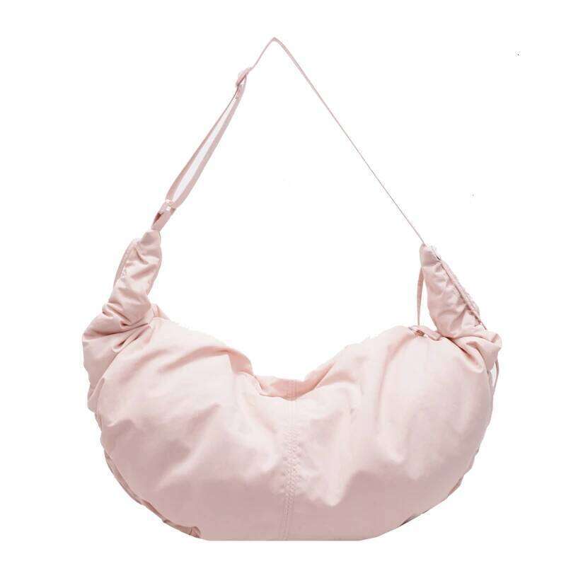 2025 Spring Casual Nylon Crossbody Half Moon Shape Lightweight Large Capacity Shoulder Trendy Crescent Horn Bag