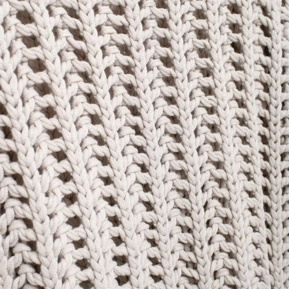 Hollow Out Knit Pullover Women Casual Round Neck Lace Up Bow Sweater Female Autumn Short Sleeves Solid Knitwears Lady 250530