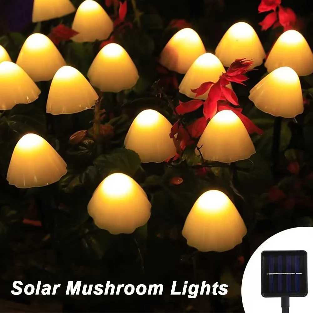 10 LED Solar Mushroom Lights Outdoor Waterproof Decorative Street Lights for Lawn Garden Patio Christmas Holiday Decoration XJ250606
