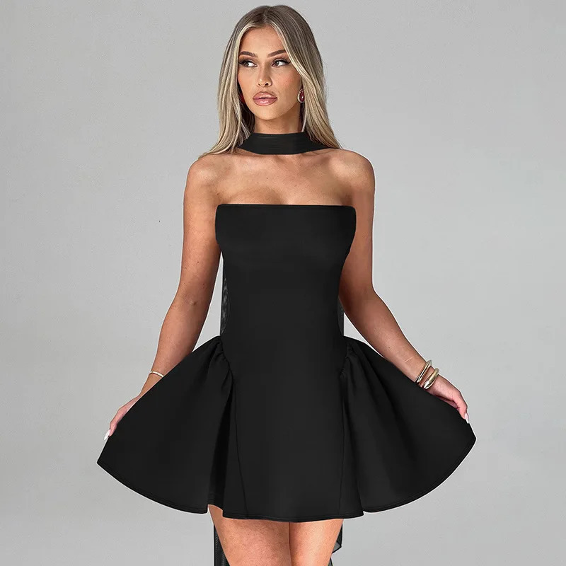 Avrilyaan Off Shoulder Backless Sexy A-line Dress Women 2025 Elegant Party Dress Strapless Bodycon Mini Summer Dress Vestidos 250605
