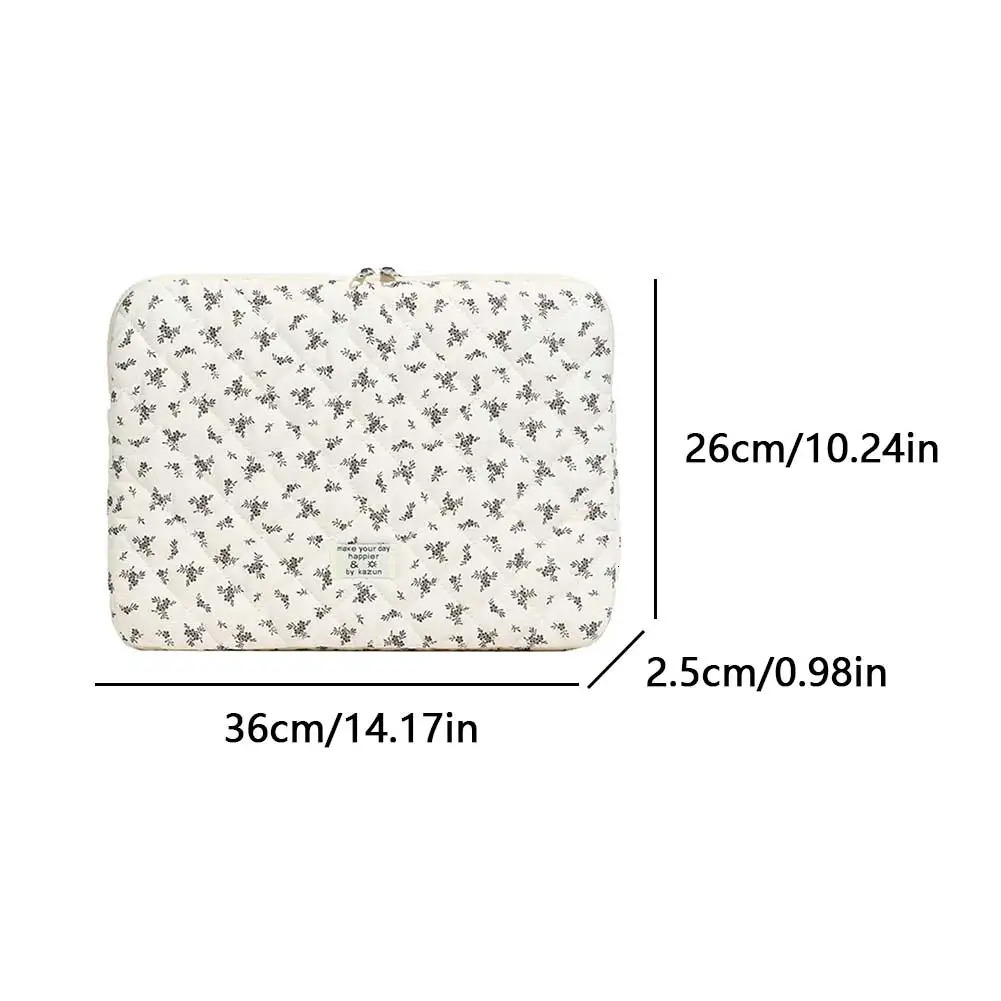 Maple Leaf Fluffy Padded Bag Embroidery Puffy Protective Case Shockproof Cute Quilted Laptop Sleeve Computer Storage Bag 250603