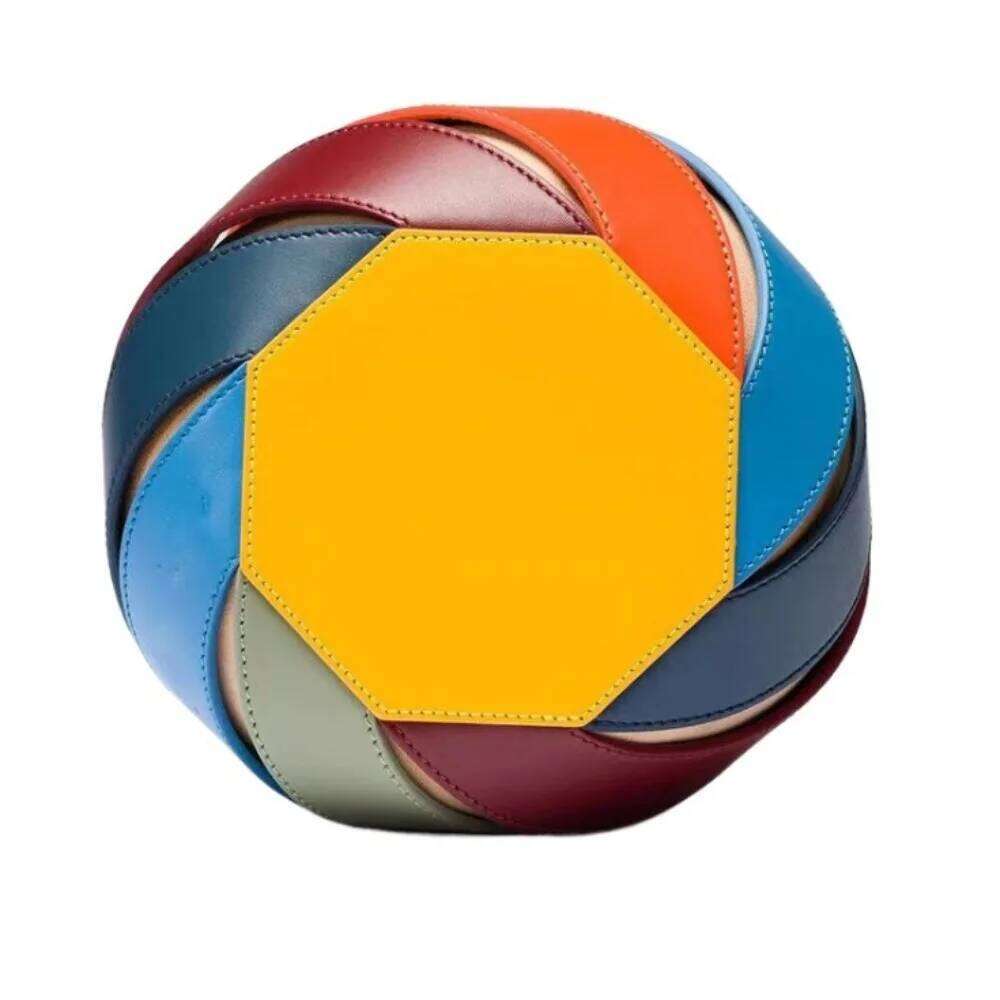 New Multicolor Geometric Ing Cylinder Women's Handbag Niche Design Fashionable Textured Evening Bag