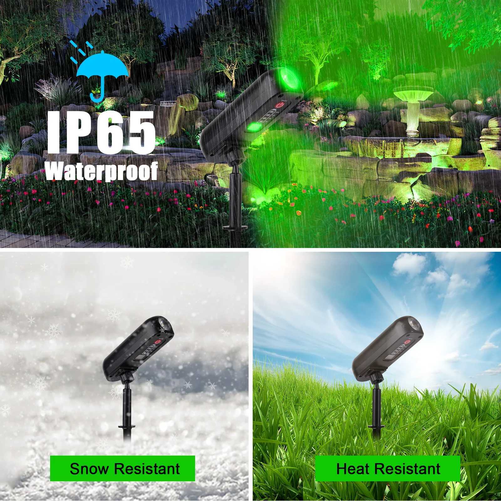 4PCS Solar LED Light Outdoor Solar Wall Light IP65 Green Garden Light Solar Spotlights Solar Uplights for Trees Pathway Yard W250607