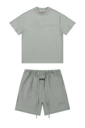 Trendy Brand 2024 Summer Sets Men's Fashion Streetwear Cotton Crew Neck T shirt Set Letter Print Shorts Tees