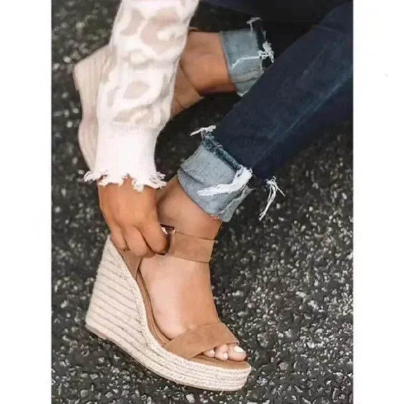 Women Leisure Wedges Heeled Wedge Heel Serpentine Sandals Summer Sandals Party Platform High Heels Shoes Sandalias Mujer 250605