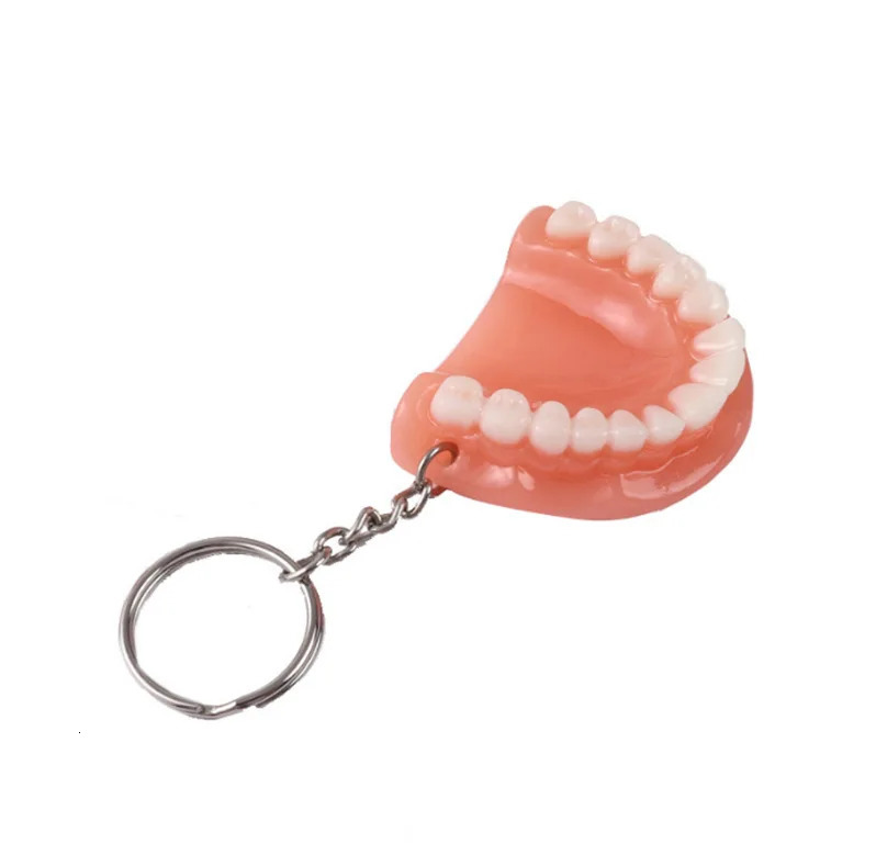 Teeth KeyChain Creative Simulation of Denture Key Chain Car For Women Man Resin KeyRing with Pendant Gifts Wholesale K5188 250606