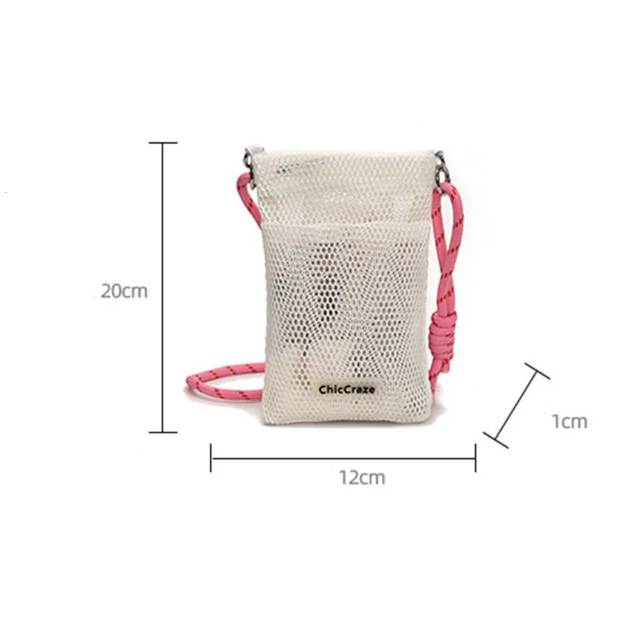 Sweet Korean Style Nylon Mesh Bag Purse Crossbody Bag Nylon Shoulder Bag Wallet Bags Solid Color Mobile Phone Bag 250606