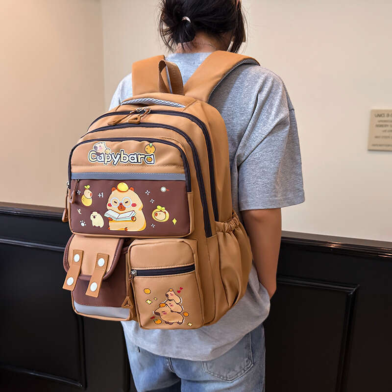 Kapibala Print Boys Girls Colorful Backpack Casual Trendy Cute Women Student Bag