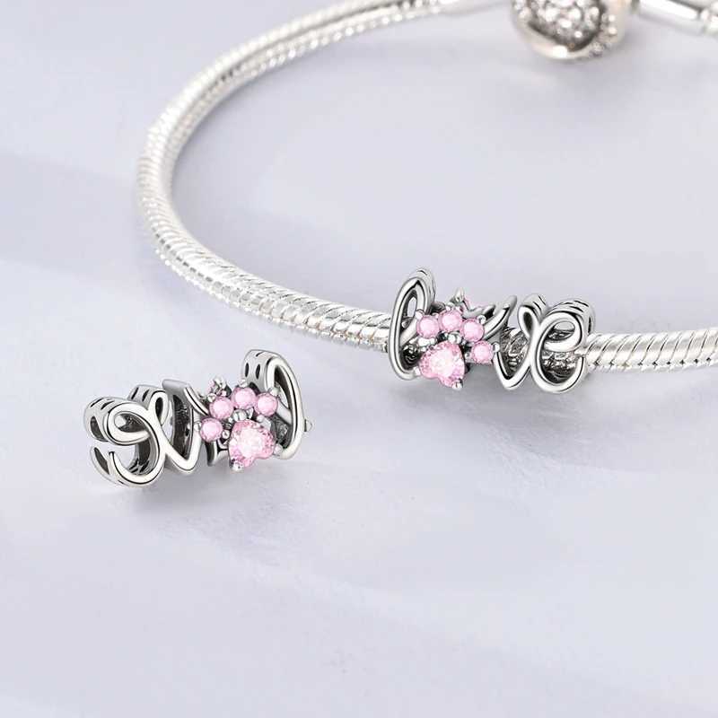 Pink Series Beads 925 Silver Bear Bike Dance Shoe Charms Fit Original Bangle Bracelet Pendants DIY Jewelry Gift For Women XJ250607