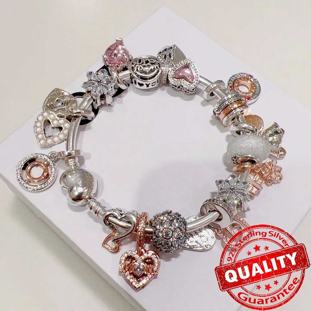 New Arrival 925 Sterling Silver You Mom Entwined Infinite Hearts Charm Fit Original Bracelet for Women Necklace DIY Jewelry XJ250607