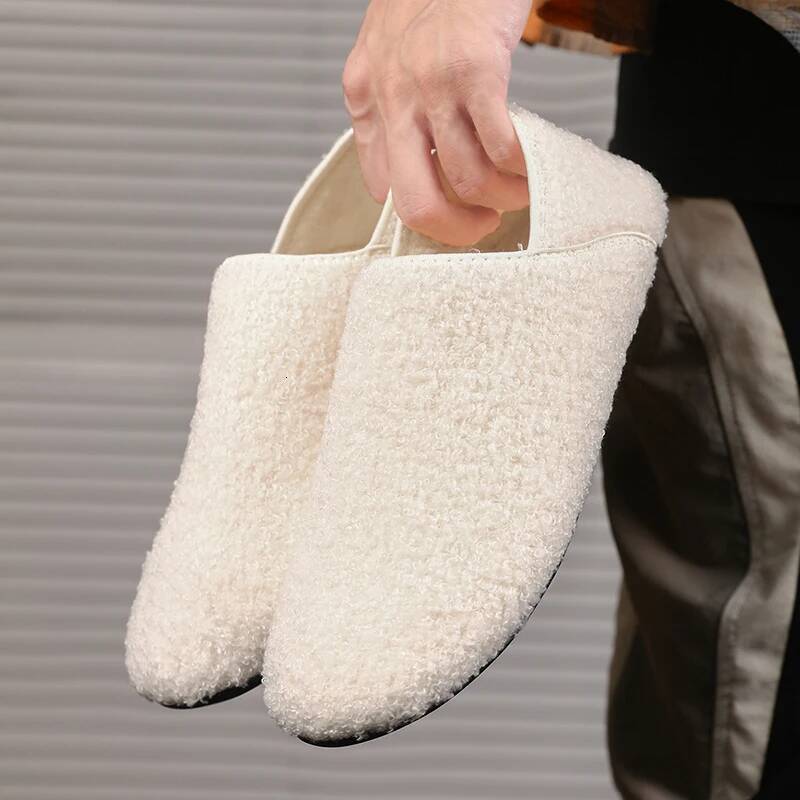 Ddmyoutdoor Men Winter Slippers Women Warm Soft Plush Flats Casual Male Loafers Lightweight Home Walking Couples Shoes Footwear Beach outdoor shoes