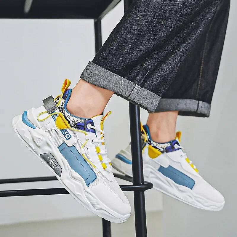 Ddmyoutdoor Men S Sneakers Autumn Mesh Casual Breathable Fashion Comfort Lace Up Thick Sole Suitable Running Shoes Zapatillas De Hombre Outdoor Shoes